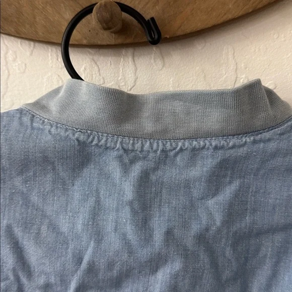 Vintage Reversible Chambray Denim Pinstripe Cow Patch Zip Jacket Kids - Picture 4 of 15